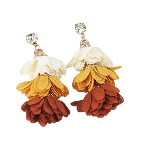 Pipi Tree Jewelry - Pipi Tree Autumn Fabric Tassel Drop Earrings NWOT